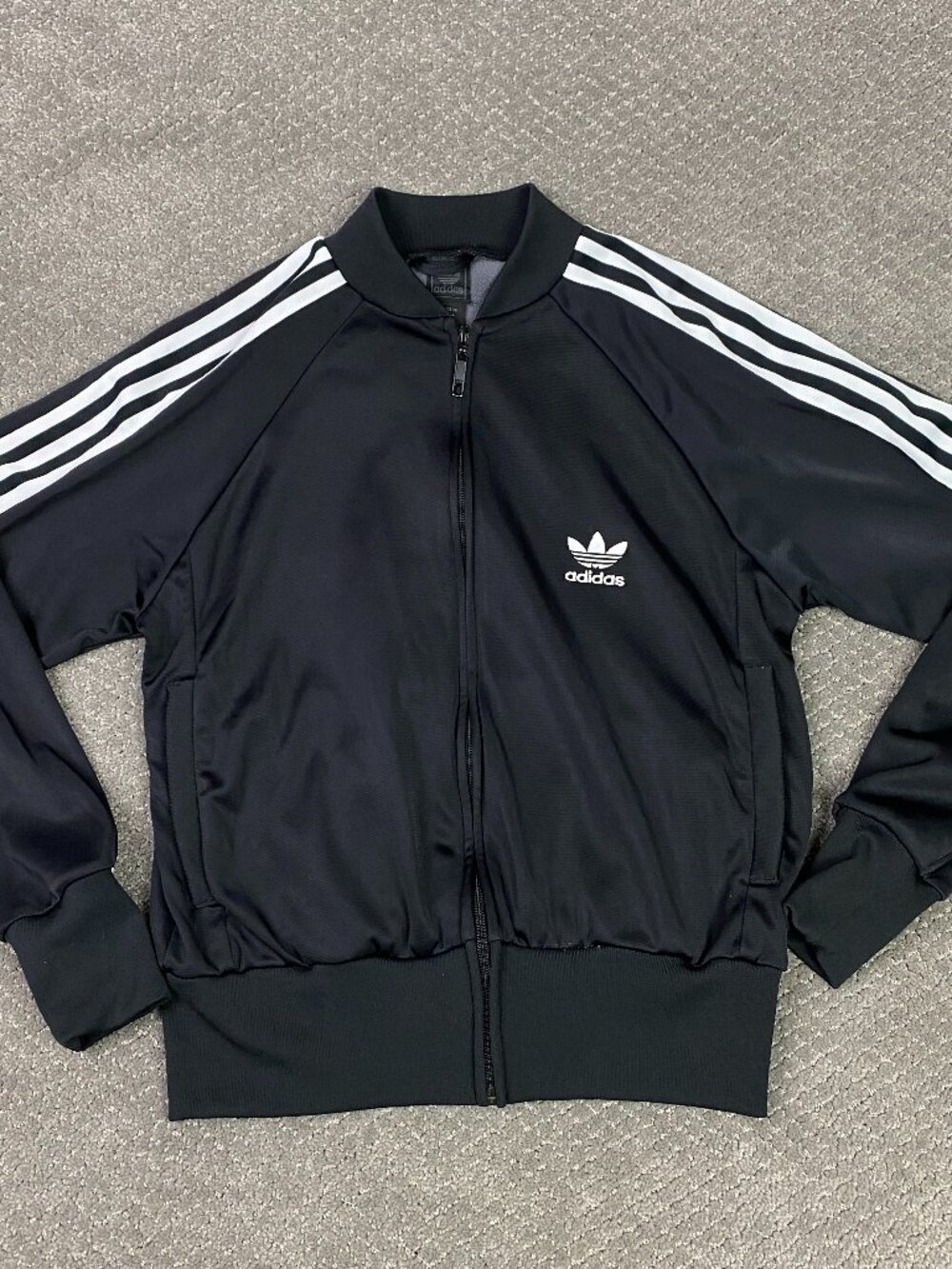 Vintage Y2K Adidas Track Jacket Womens Large Black Striped Firebird Originals